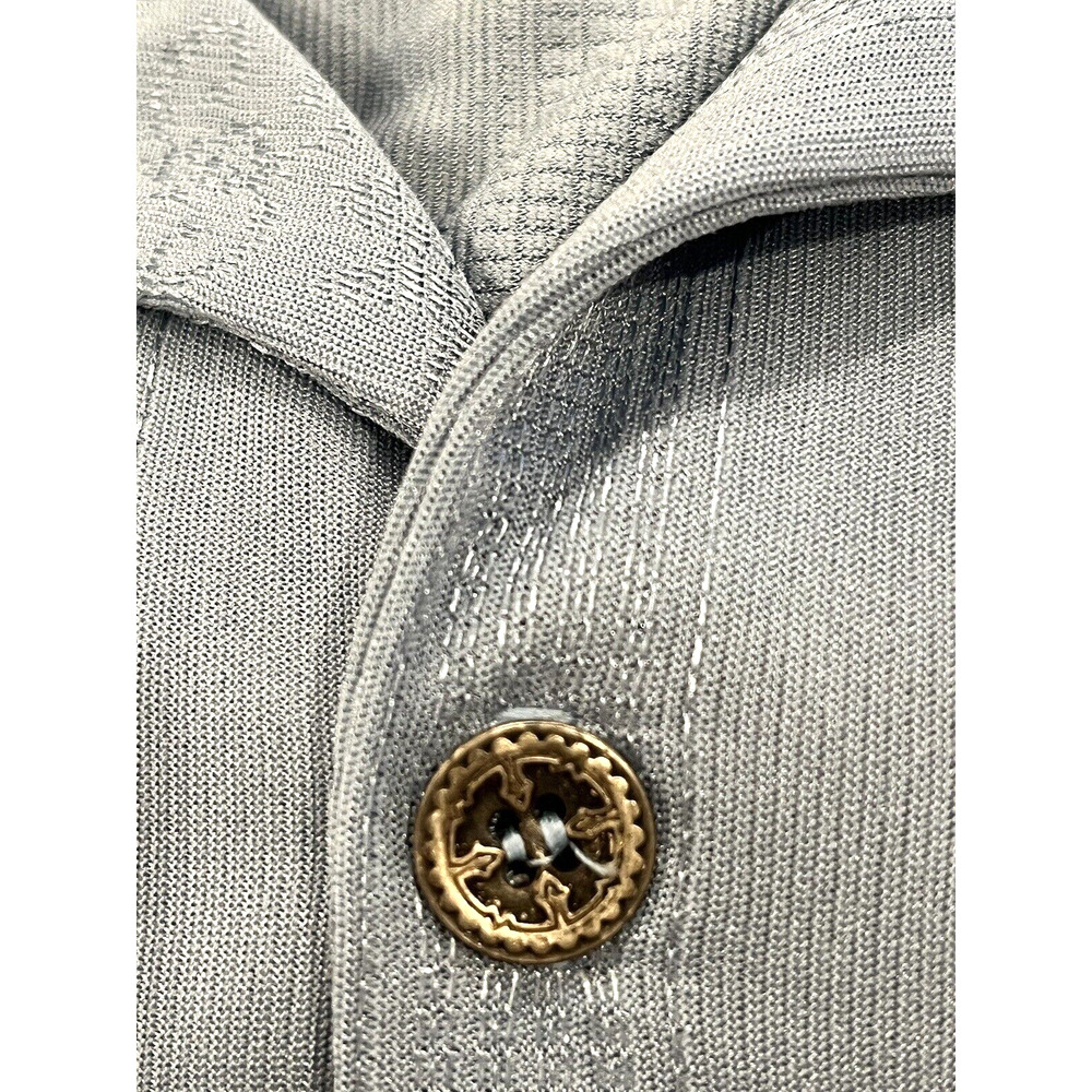 BC ETHIC Lounge Short Sleeve Shirt Mens SZ L NEW Shimmery Blue Button Up - Picture 9 of 11